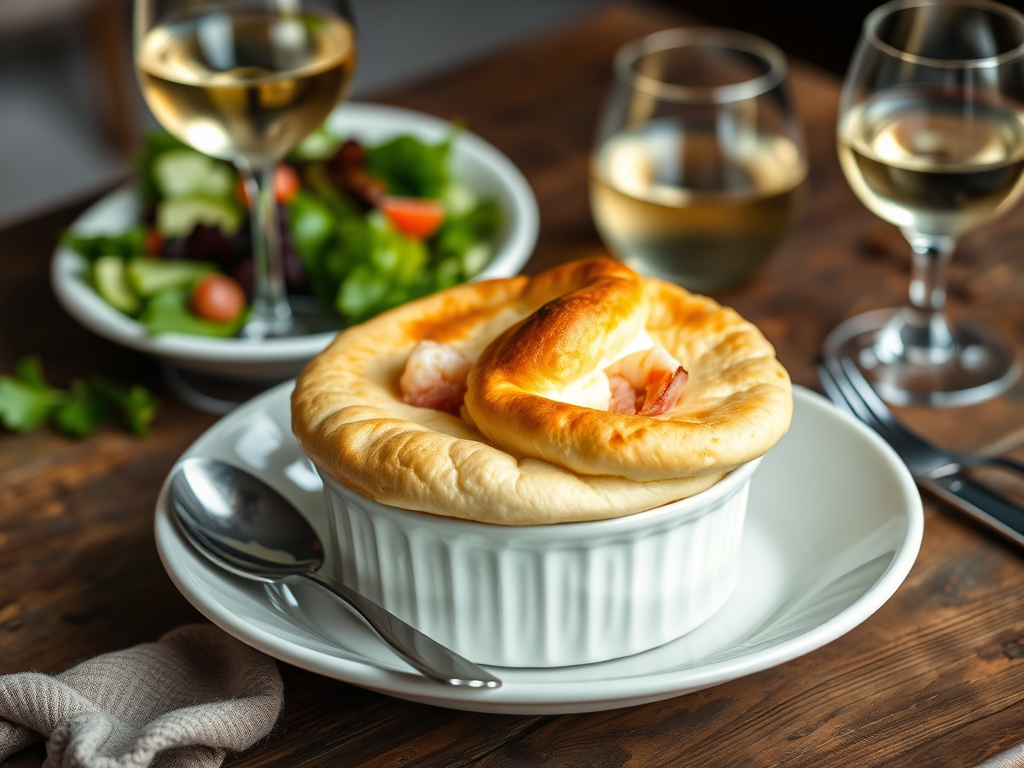 Soufflé Savoureux aux Crevettes et&nbsp;Jambon