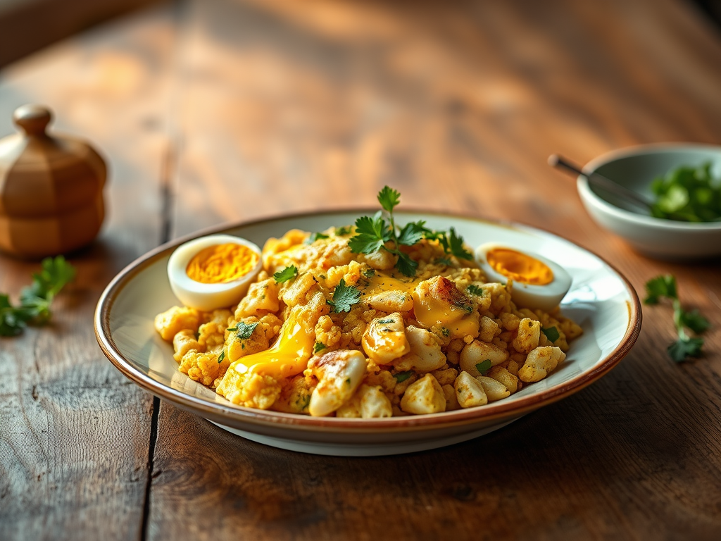 Kedgeree: Recette Indienne pour le Petit Déjeuner (tiré du livre &lsquo;Les recettes de la couronne – de la reine Victoria à nos jour&rsquo; par Tom Parker&nbsp;Bowles)